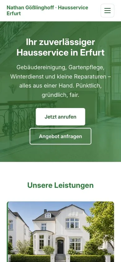 Mobile-Screenshot von Erfurt Hausservice