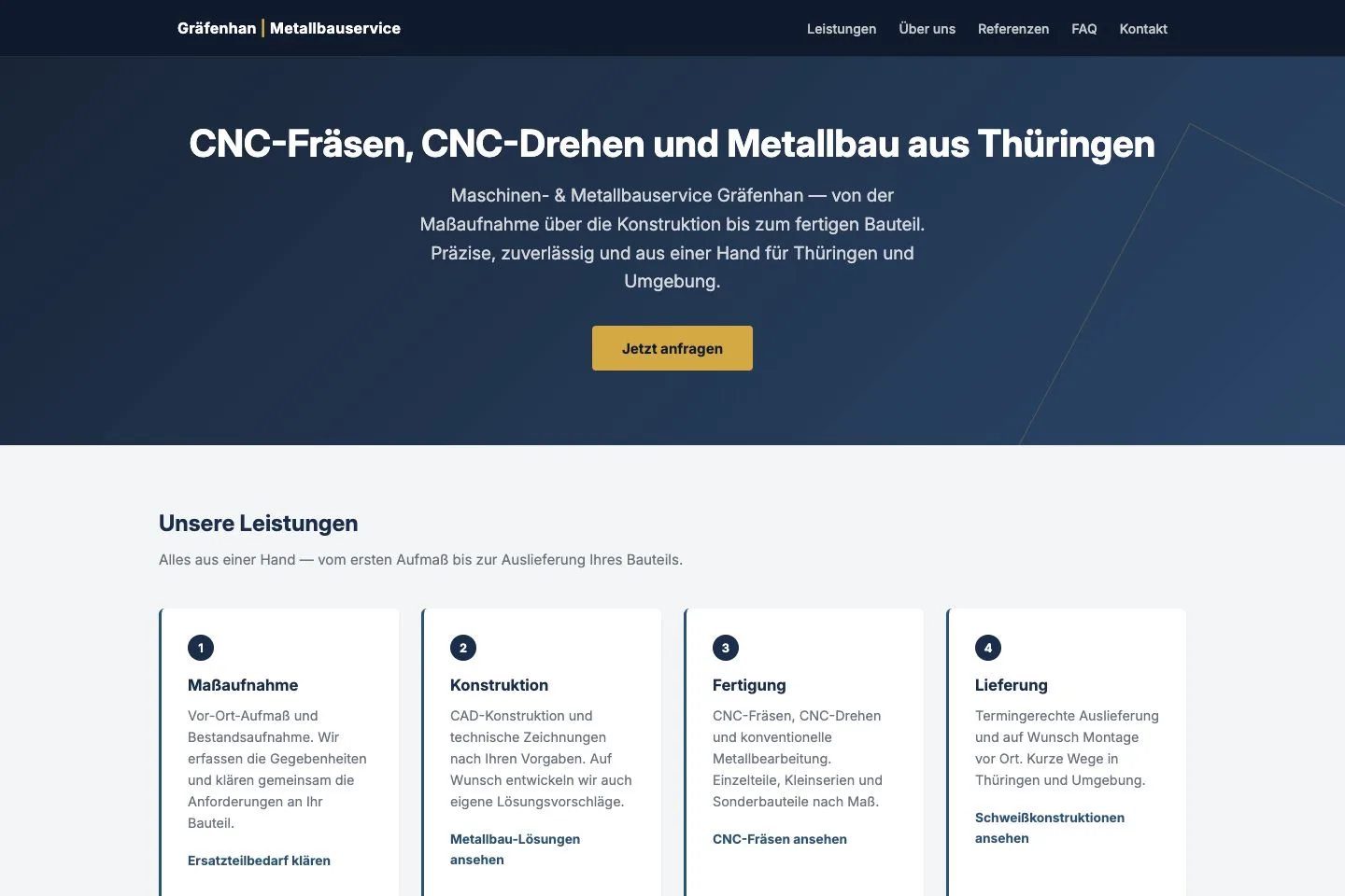 Desktop-Screenshot von Maschinen- & Metallbauservice Gräfenhan